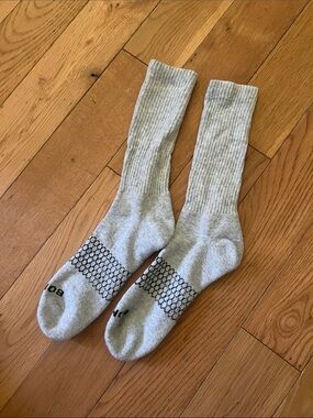 Bombas Light Gray Athletic Crew Socks